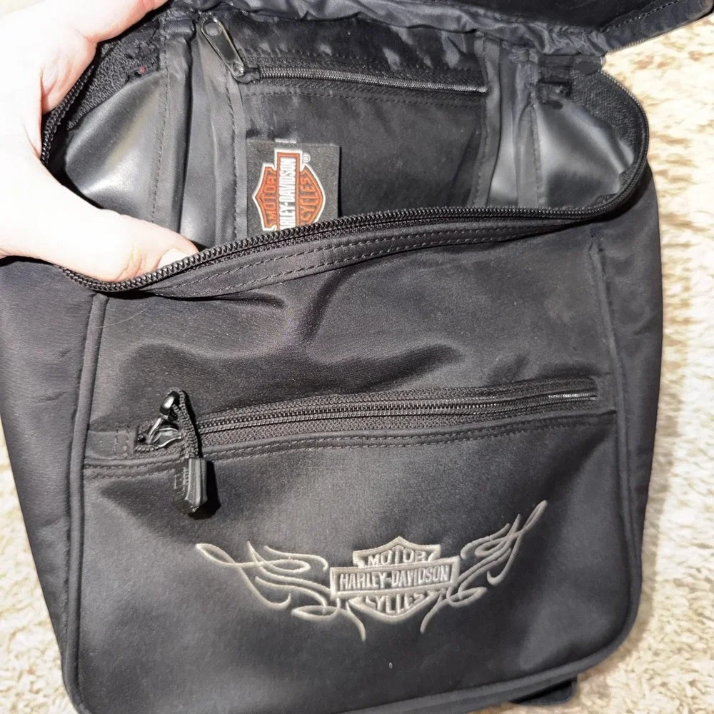 Vintage y2k Harley-Davidson mini backpack with HD logo. black